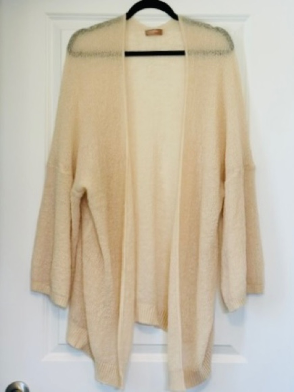 R STYLE Cardigan Pink Tan Slouchy Lightweight Fine Knit